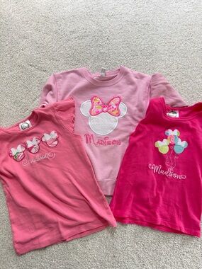 Girls “Madison” Minnie Mouse Shirts - 3 Pack
